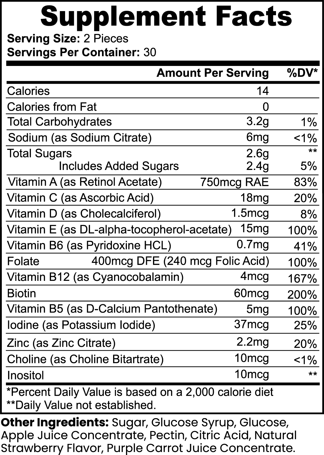 13-V Multivitamin Bear Gummies (Adult)